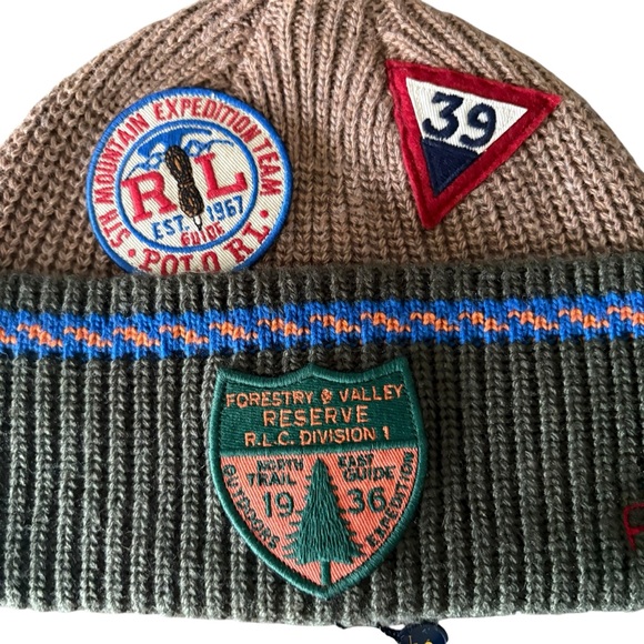 🆕 Polo Ralph Lauren Expedition Series Knit Beanie 3 Patches (Labels) one Size - Picture 5 of 8